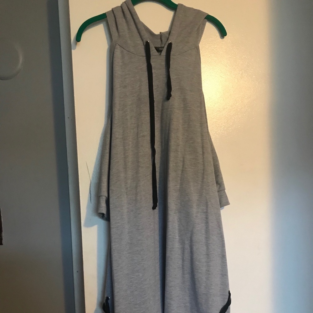 Cold shoulder sweatshirt dress